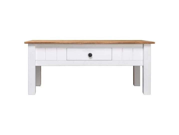 Table basse - KEENSO - DA007 - Bois de pin massif - 100x60x45 cm - Avec tiroir