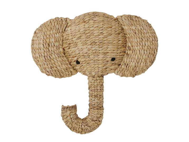 Wandtrophäe Elefant aus Pflanzenfaser, 52x50cm