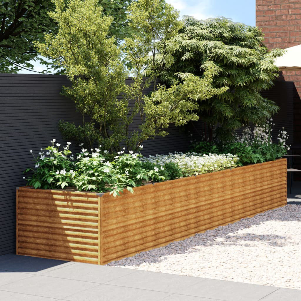 Rio Almarene Metal Raised Garden Bed Rusty 69cm H x 479cm W x 100cm D