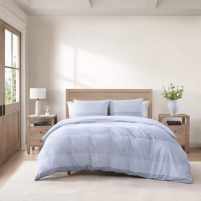 Tommy Hilfiger Modern Stripe Cotton Reversible Blue Comforter Set