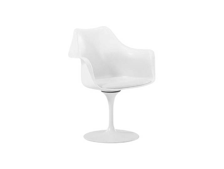 Chaise de salle à manger pivotante avec accoudoirs - Agathe Blanc