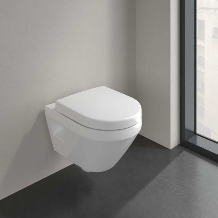 Villeroy und Boch Architectura Wand-Tiefspül-WC 4687C0T2 35x48cm, wandhängend, mit TwistFlush, Weiß Alpin AntiBac CeramicPlus