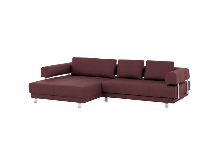 Ewald Schillig Brand Ecksofa, Bordeaux, Metall, Echtleder, Dickleder, Füllung: Polyurethan (Pur), Ottomane links, L-Form, 307x188 cm, Goldenes M, Typenauswahl, Fussart wählbar, Lederauswahl, Stoffauswahl, seitenverkehrt erhältlich, individuell planbar, Wohnzimmer, Sofas & Couches, Wohnlandschaften, Ecksofas