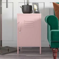 Rosa Beistellschrank mit 1 Tür Metall