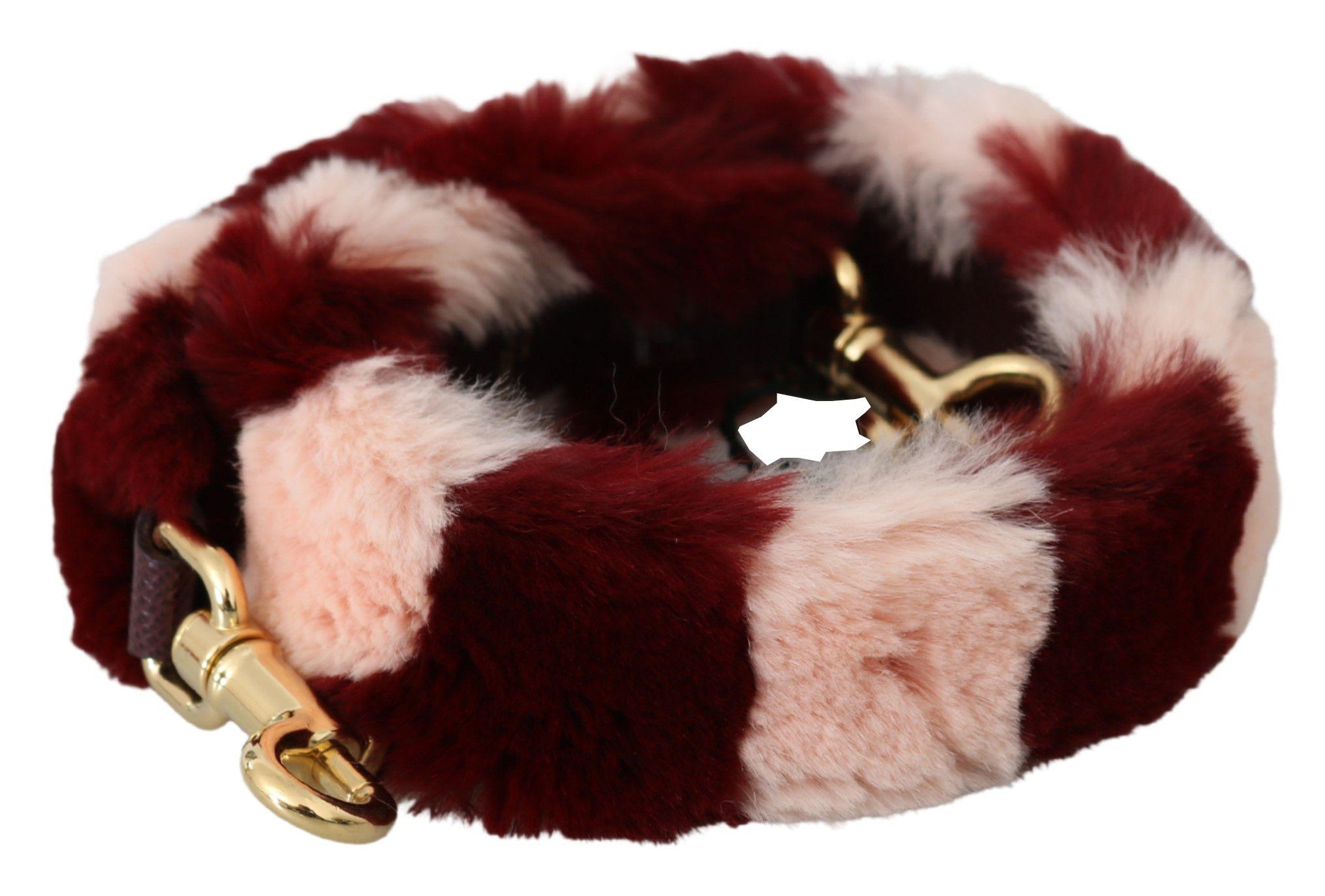Dolce & Gabbana Pink Red Red Lapin Fur Accessoire schouder damesriem