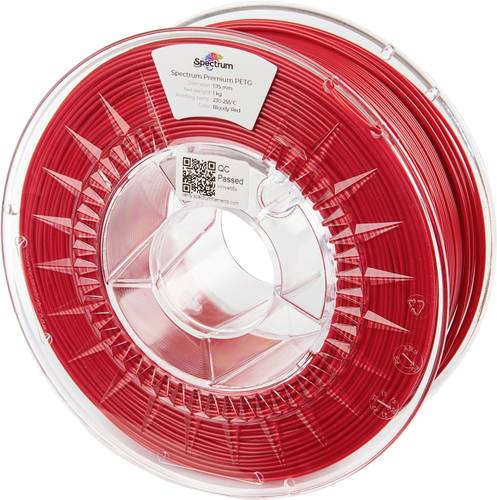 Spectrum Filaments 80059 PET-G Premium Filament PETG chemisch beständig, schlagfest 1.75mm 1000g bloody red, Blutrot, Rot 1St.