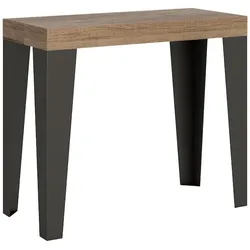 Itamoby Ausziehbare Konsole 90x40/196 cm Gestell Flame Small Oak Nature Anthrazit