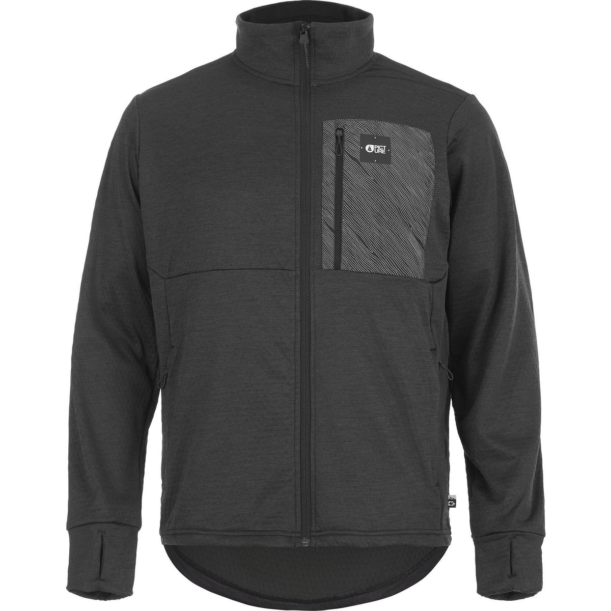 Picture Pauly LT Grid Fleece full black (C) S MSW294C Full BlackS