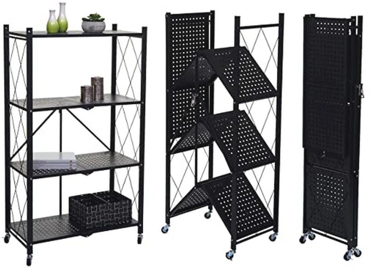 Opvouwbaar Stalen Woonrek met 4 Niveaus - Multifunctioneel en Ruimtebesparend