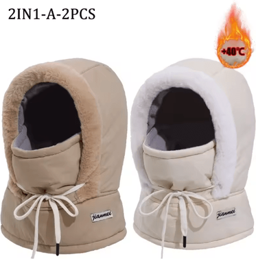 Inspire Picks Cold Weather Thermal Balaclava Scarf Windproof Plush Hood Ski Face Mask setc 2pcs