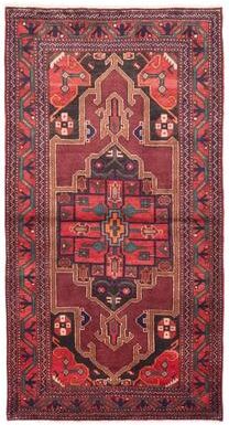 ECARPETGALLERY Hand-knotted Anatolian Dark Red Wool Rug - 3'7 x 7'0