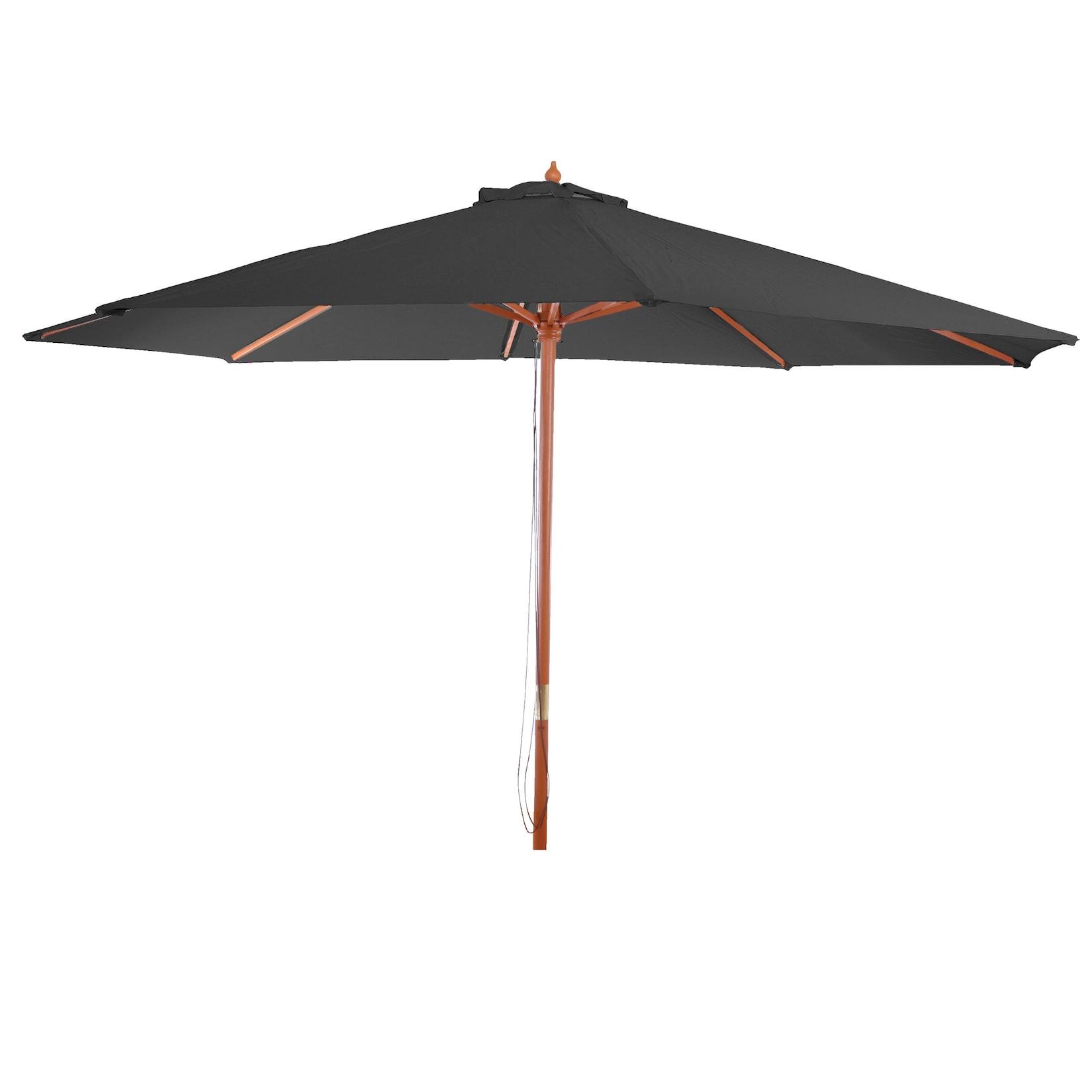 Sonnenschirm Lissabon, Gartenschirm Marktschirm, Ø 3m Polyester/Holz ~ anthrazit