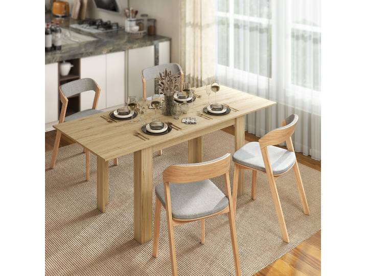 HOMCOM Table Extensible Rectangulaire 6-8 Pers Effet Bois