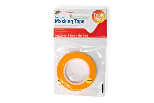Humbrol AG5109 Flexibele Masking Tape Set met breedtes van 1mm, 3mm en 6mm (18m per rol)