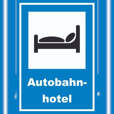 HB-Druck Autobahnhotel Schild A6 Rückseite selbstklebend