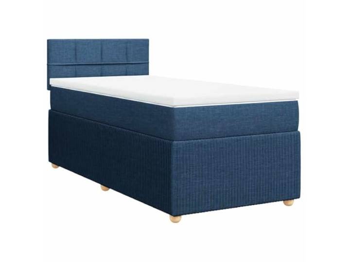 Makastle Boxspringbett mit Matratze Blau 90x200 cm Stoff Taschenfederkernmatratze