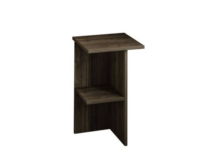 CALICOSY - Table de chevet carrée avec étagère H60 cm - LERAY - Noyer