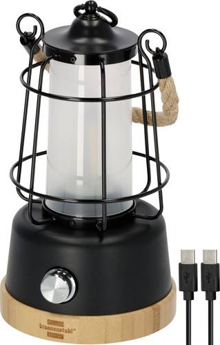 Brennenstuhl 1171800010 CAL 1 AC Camping-Laterne, Camping-Leuchte 350lm akkubetrieben 570g Schwarz, Holz