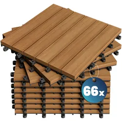 Holzfliese Akazienholz 66er-Set 30x30cm