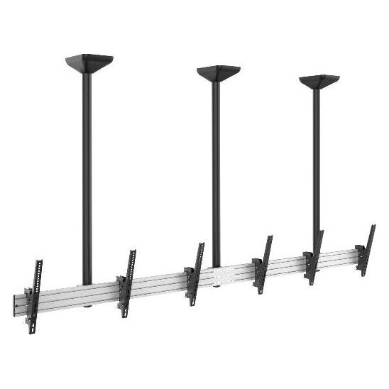 equip Pro - Klammer für 3 LCD-Anzeigen - Kunststoff, Aluminium, Stahl - Schwarz, Silbe (Decke, 150 kg, 45" - 55") (650374)