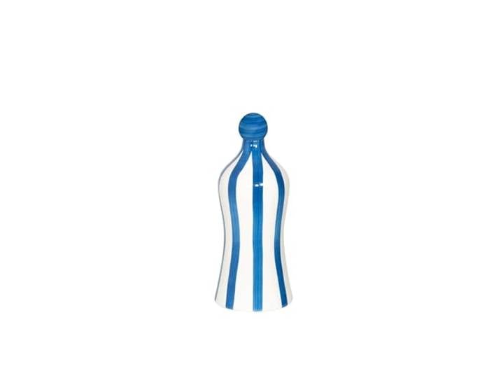 Zafferano Lido Keramikflasche Karaffe mit Stopfen Verschluss Handarbeit made in Italy passend für Poldina Stopper (Hellblau, Streifen)