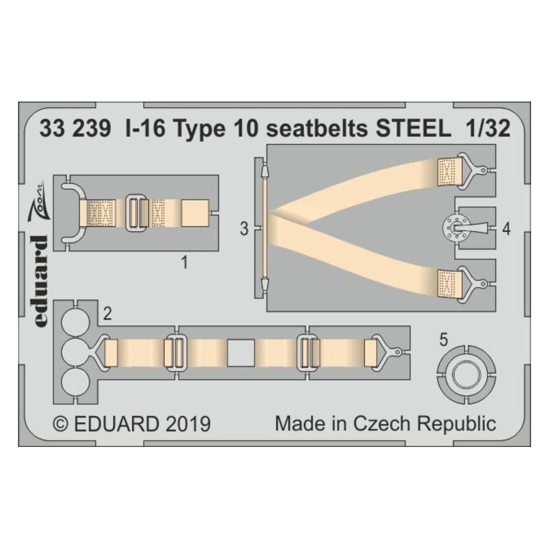 Eduard I-16 Type 10 seatbelts STEEL for ICM (33239)