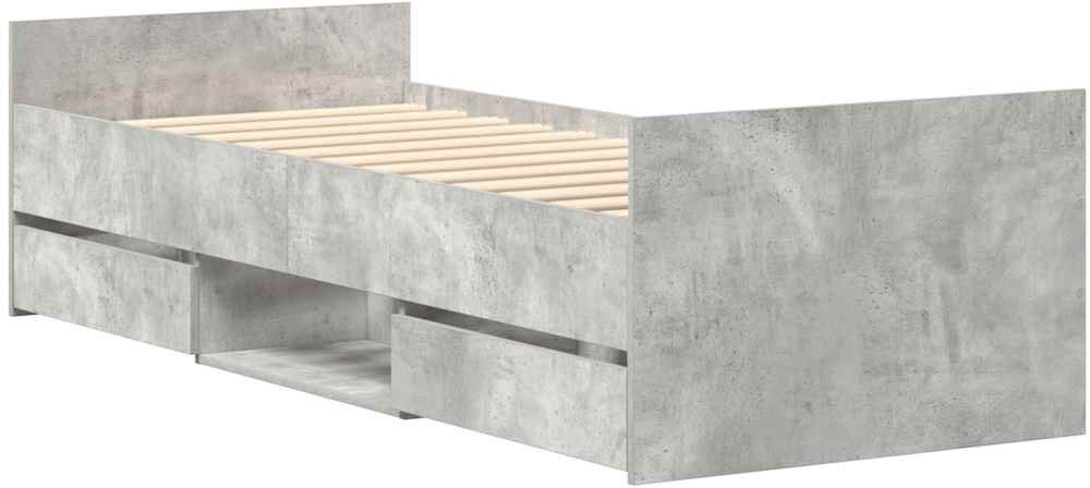 Latitude Run Addylen Drawers Bed Concrete Grey Single (3')