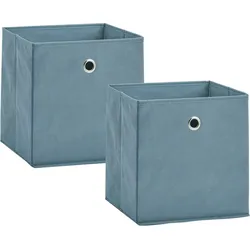 Aufbewahrungsbox ZELLER PRESENT, blau, B:28cm H:28cm T:28cm, Vlies, Aufbewahrungsboxen, Aufbewahrungsbox, faltbar und schnell verstaut