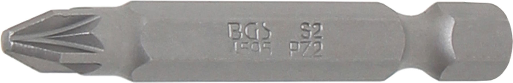 BGS Bit 4595, Länge 50 mm, Antrieb Außensechskant 6,3 mm (1/4"), Kreuzschlitz PZ2 ; BGS technic)