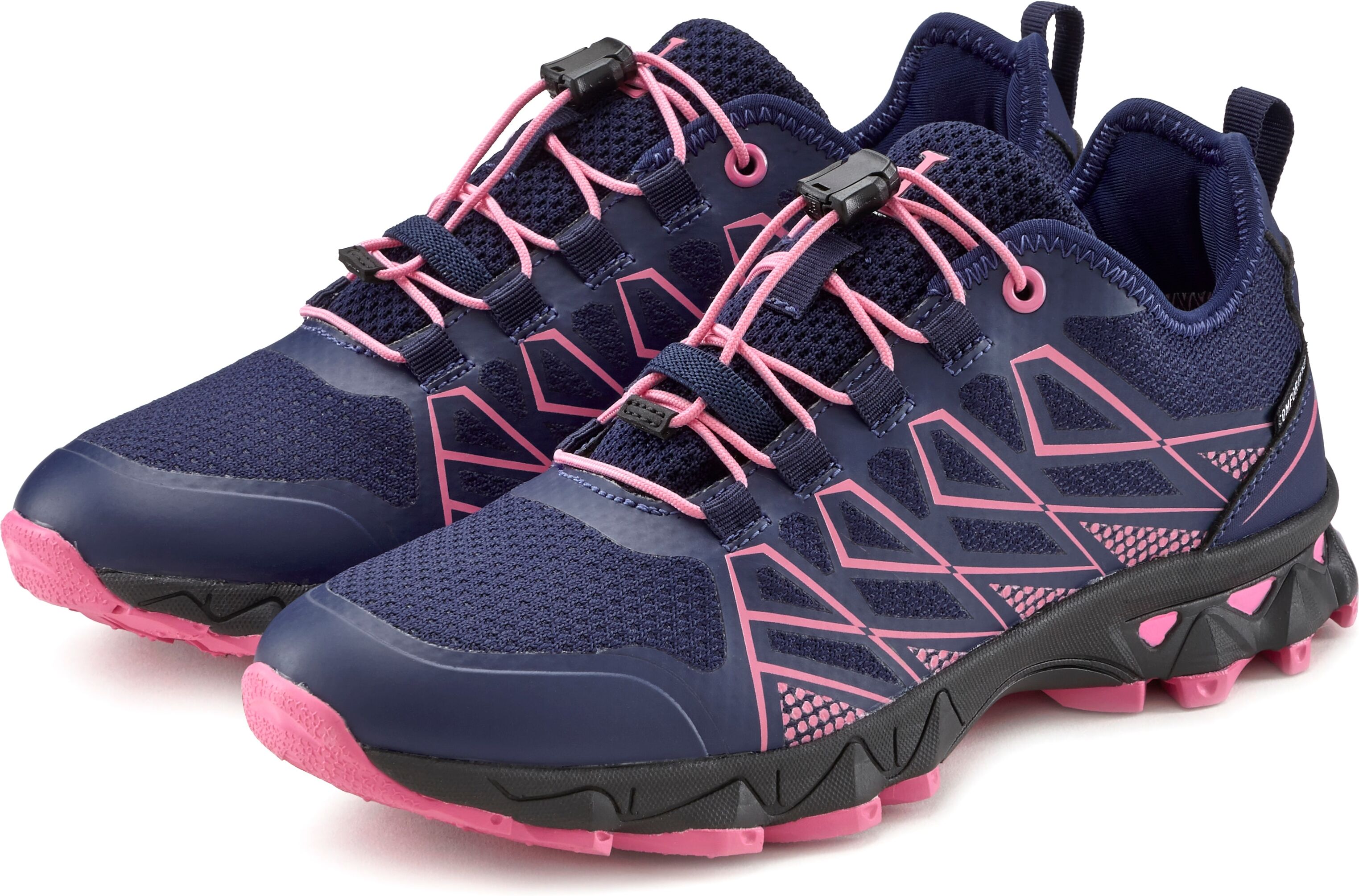 Sneaker LASCANA ACTIVE "Outdoorschuh, Halbschuh, Trekkingschuh, Wanderschuhe", Damen, Gr. 37, blau (blau, pink), Obermaterial: 100% Synthetik. Decksohle: 100% Textilmaterial. Futter: 100% Textilmaterial. Laufsohle: 100% Synthetik, mehrfarbig, Basic, Schuh
