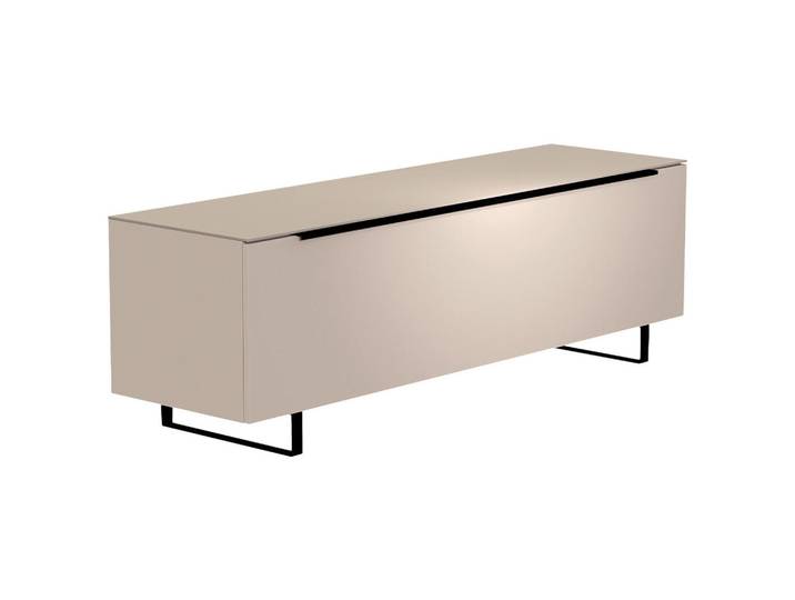 Lowboard, Beige & Schwarz, 160x51x45 cm, Holzwerkstoff, 2 Fächer, Modern, Moderano