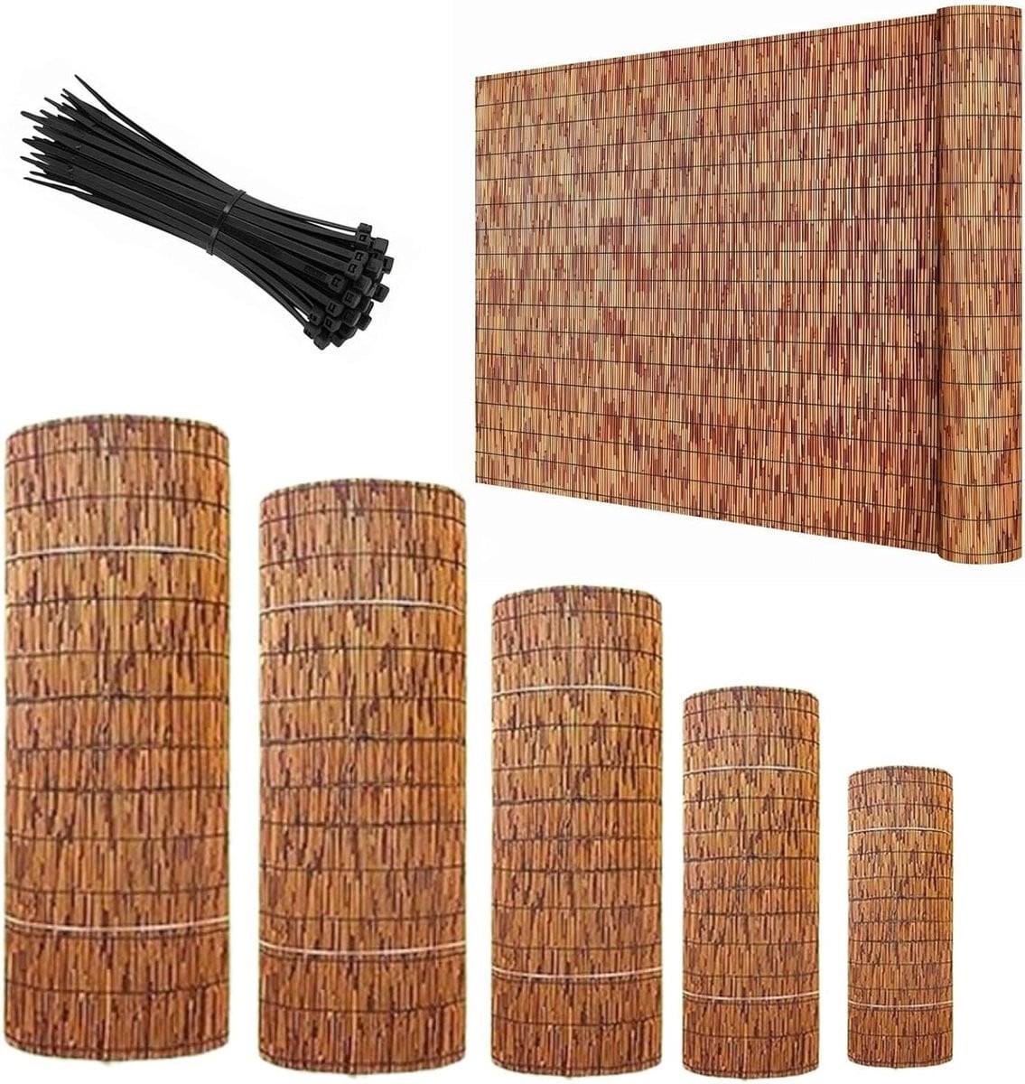 Rieten Schutting Privacy Scherm Bruin 150 x 350 cm