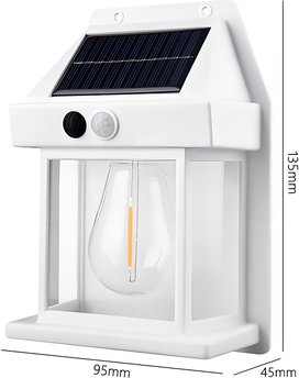 Multicon Wholesale Hub Energy Wall Lantern LED Outdoor, Waterproof Solar Light For Garden, House Fence Decoration With Motion Sensor white Classic