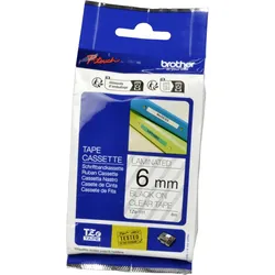 Brother P-Touch Band TZe-111 schwarz auf transparent 6mm x 8m laminiert