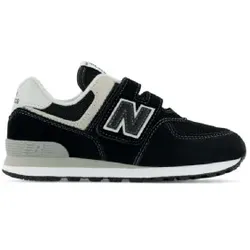 New Balance Unisex für Kinder. PV574V1 Leder Turnschuhe 574 schwarz (28), Wohnung, Klettverschluss, Lässig, Kinderbekleidung