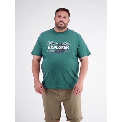 T-Shirt LERROS "T-Shirt mit O-Neck in großen Größen", Herren, Gr. 4XL, soft teal, 100% Baumwolle, Rundhals, Shirts T-Shirt