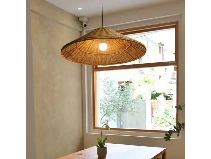 LED Vintage rotin pendentif lumières tricoté à la main Wicher plafond Suspension lampes suspendues pour salle à manger cuisine