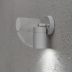 Konstsmide Außen-Wandspot MODENA, schwenkbar, GU10 max. 7W, Lichtkegel 105°, Grau, Aluminium / Klarglas KON-7598-300
