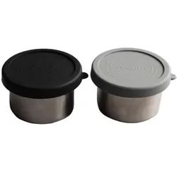 Aya & Ida 2er Set Snack Container 100ml Dark Grey/Matte Black, Lunchbox, Schwarz, Grau, Mehrfarbig