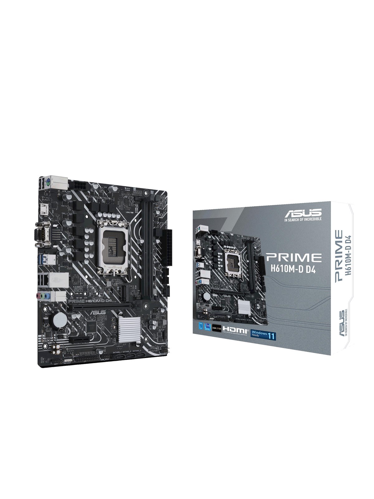 ASUS PRIME H610M-D D4 Mainboard - Intel H610 - Intel LGA1700 - DDR4 RAM - Micro-ATX