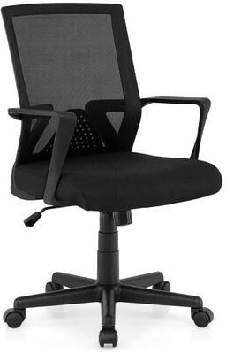 Costway Ergonomic Desk Chair with Lumbar Support and Rocking Function-Black