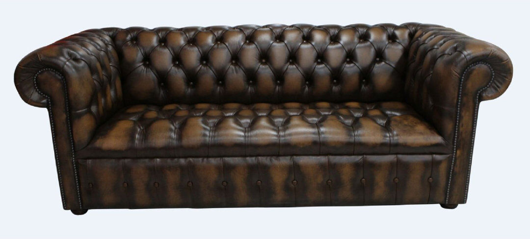 Designer Sofas For You Ltd 3 Seater Sofa Antique Tan 75cm H X 200cm W X 90cm D
