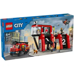LEGO® 60414 Feuerwehrstation mit Drehleiterfahrzeug, mehrfarbig