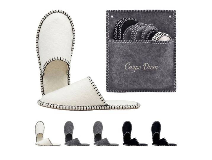 Relaxdays 6 paires de chaussons en feutre