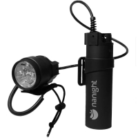 Nanight - Sidemount Tauchlampe Tech 2 mit Ladeanschluss - 135cm Kabel - Farbe: Schwarz