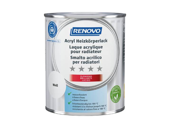 Renovo Acryl-Heizkörperlack Weiss Glänzend 750 ml
