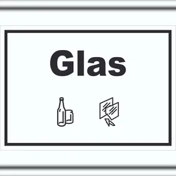 HB-Druck Glas Mülltrennung Schild Text Symbol Scheibe Flasche waagerecht A6 (105x148mm)