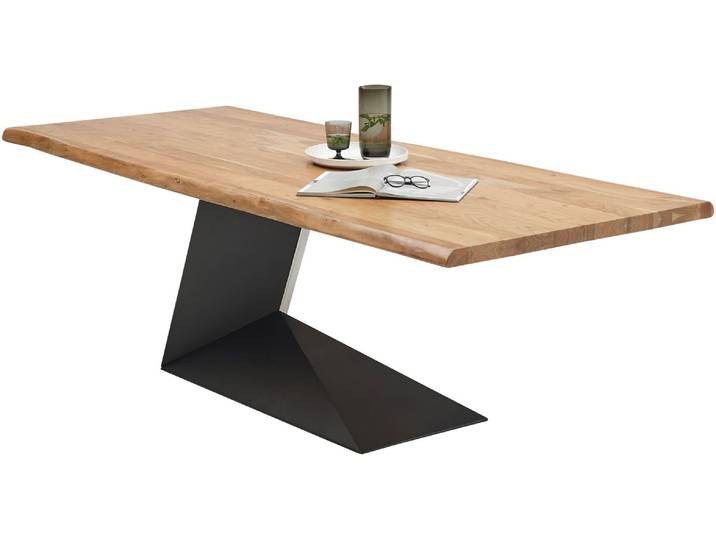 Esstisch STOLKOM Alan Esszimmertisch Massivholz, wahlweise in 240 oder 200 cm breite , braun (akazie, schwarz, akazie), H:76cm, Tische, Esstisch, Akazie Massivholz, Flächenbelastung des Tisches ca. 90 kg