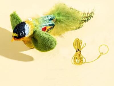 Quick Pick Pro Realistic Interactive Cat Toy Chirping Bird Cat Toy Plush For Indoor Cats green