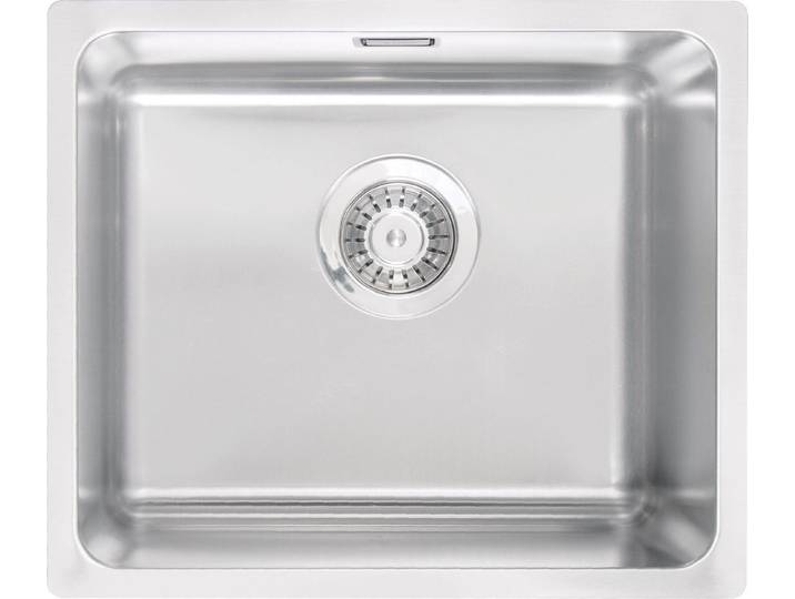Deante Edelstahlspüle Einbauspülbecken Chrom eckig aus Edelstahl mit verdecktem Ablauf, 38/44 cm, (Komplett-Set)